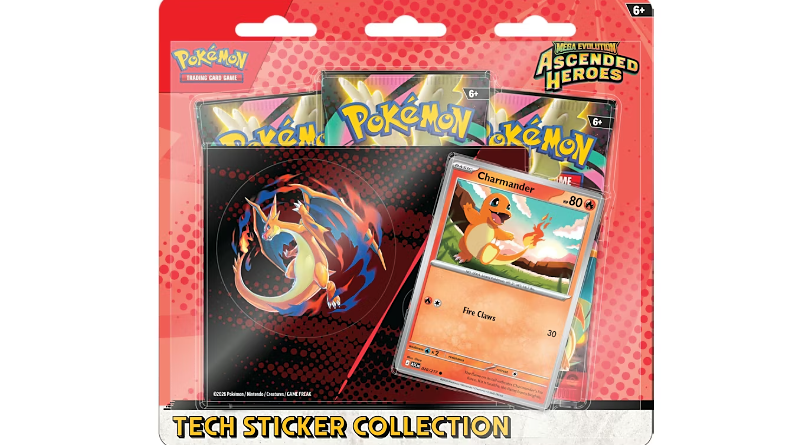 Pokemon Ascended Heroes 3 Pack Sticker Collection (Charmeleon Promo)