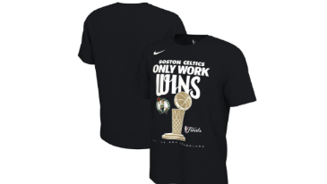 Boston Celtics Nike 2024 NBA Finals Champions Celebration Trophy T-Shirt - Black