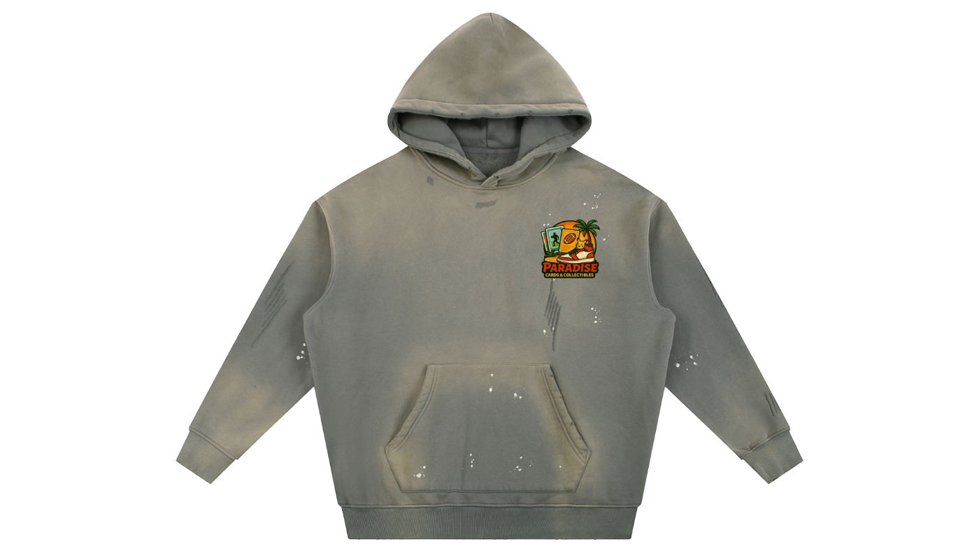 Vintage Washed Frayed Fleece Hoodie