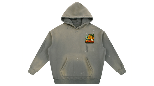 Vintage Washed Frayed Fleece Hoodie