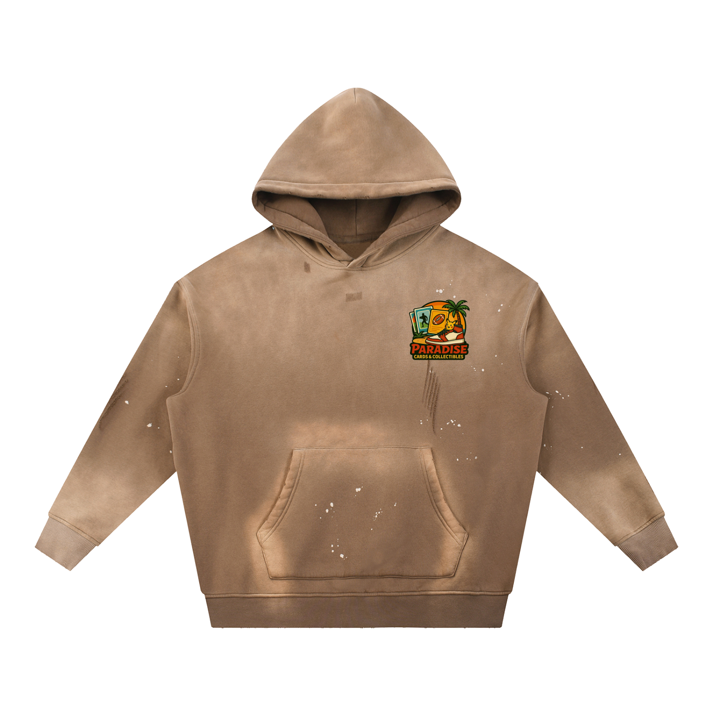 Vintage Washed Frayed Fleece Hoodie