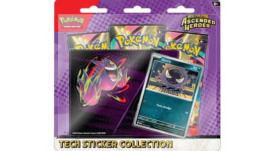 Pokemon Ascended Heroes 3 Pack Sticker Collection (Gastly Promo)