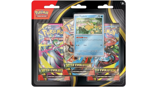 Pokemon Mega Evolution 3 Pack Blister (Psyduck Promo)